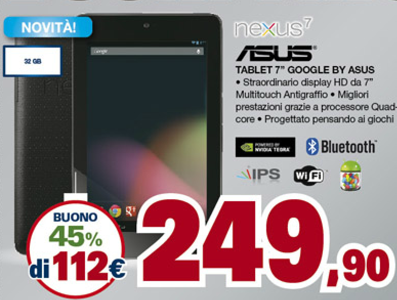 Nexus 7 32 Gb Unieuro offerta