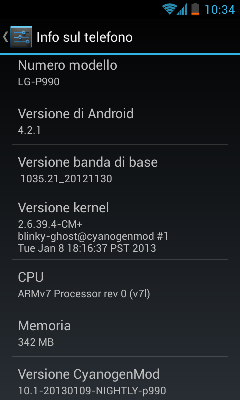 LG Dual CM10.1 screen