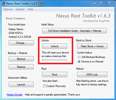 Nexus-Root-Toolkit-Sblocco-Bootloader