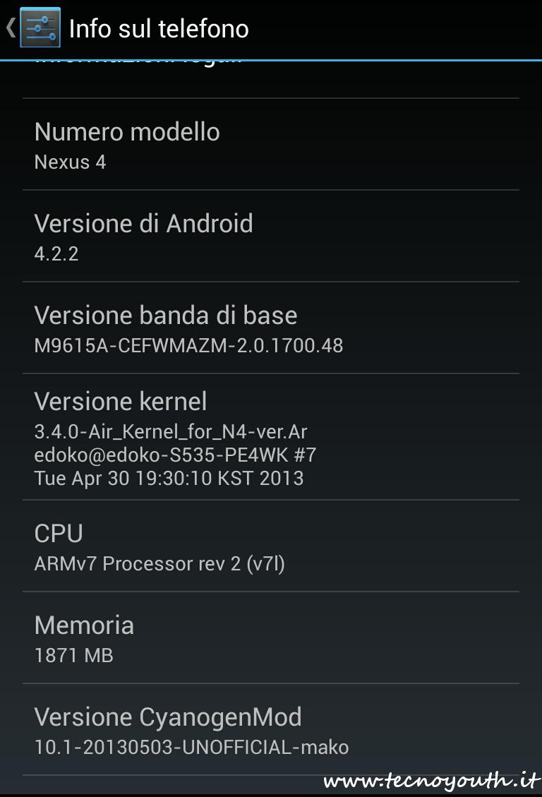 Nexus 4-CyanogenMod-10.1