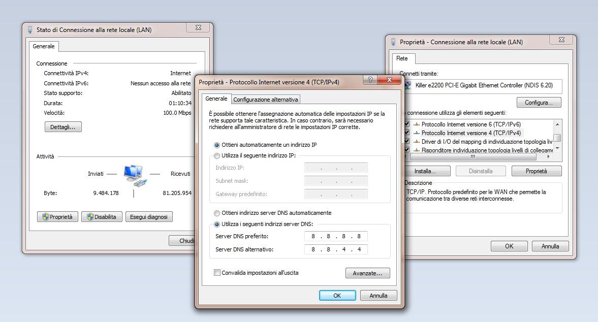 Impostare DNS su Windows 