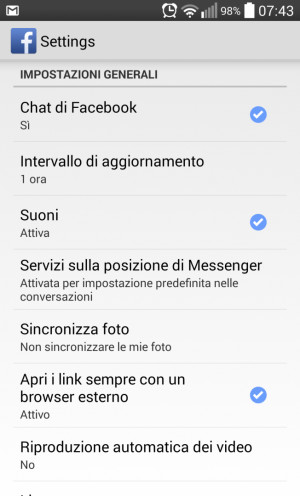 Facebook-browser-impostazioni