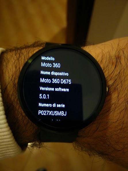 Moto 360 con Android Wear 5.0.1