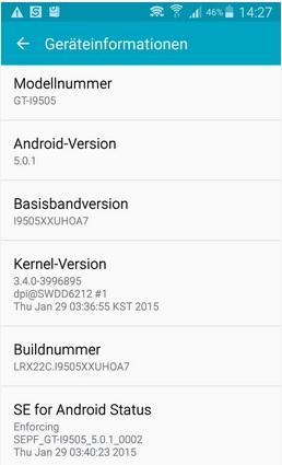Android lollipop per galaxy s4