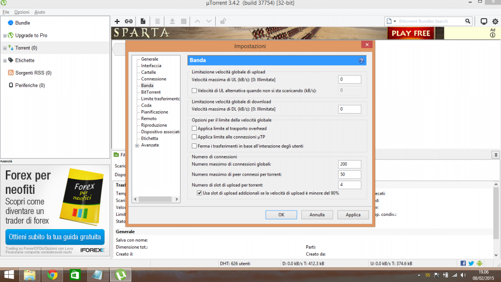 connessione μTorrent