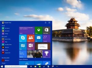 Start menu Windows 10 Technical Preview