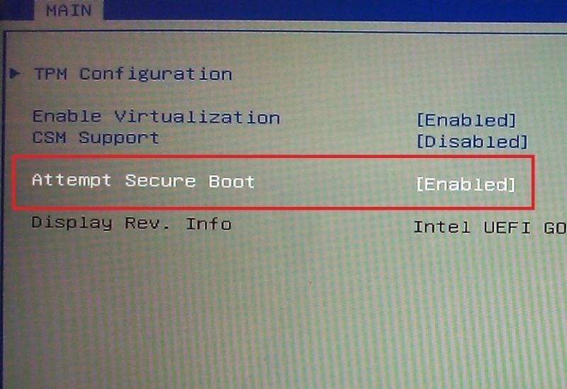 Windows 10 secure boot