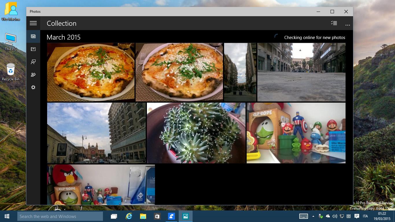 Windows 10 applicazione foto