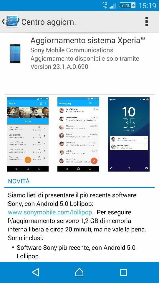 Xperia Z2 Android Lollipop