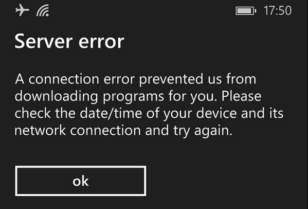 Server Error Windows