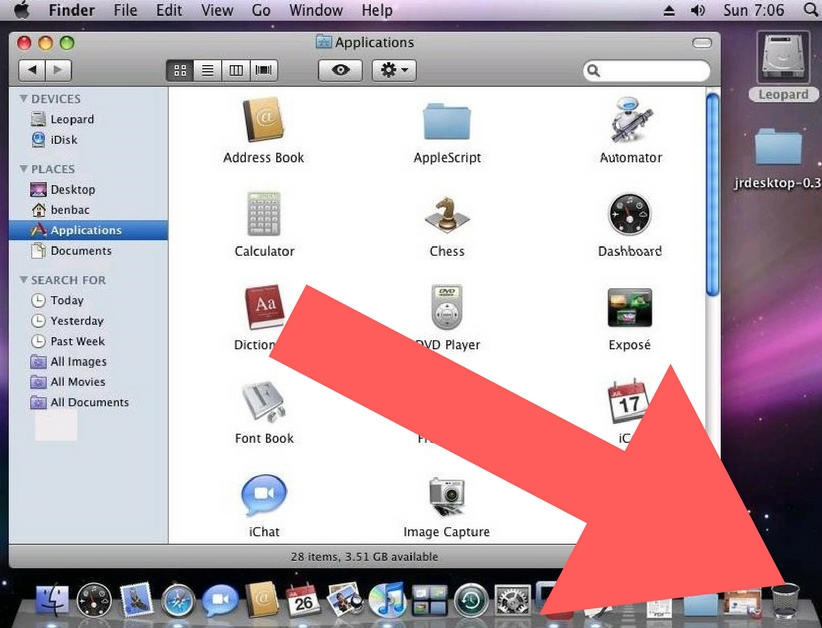 Disinstalla app Mac con cestino