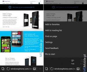 Windows 10 Mobile Build 10149 Microsoft Edge