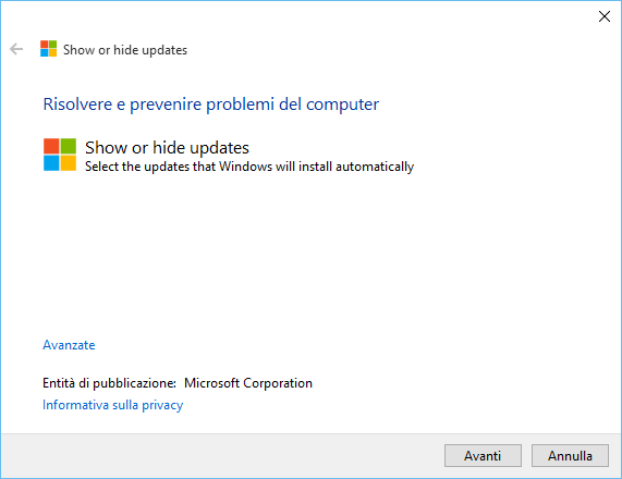 bloccare aggiornamenti Windows 10 Home avviso