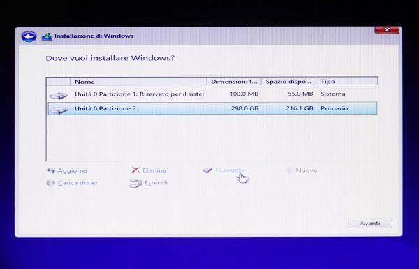 Formattazione Windows