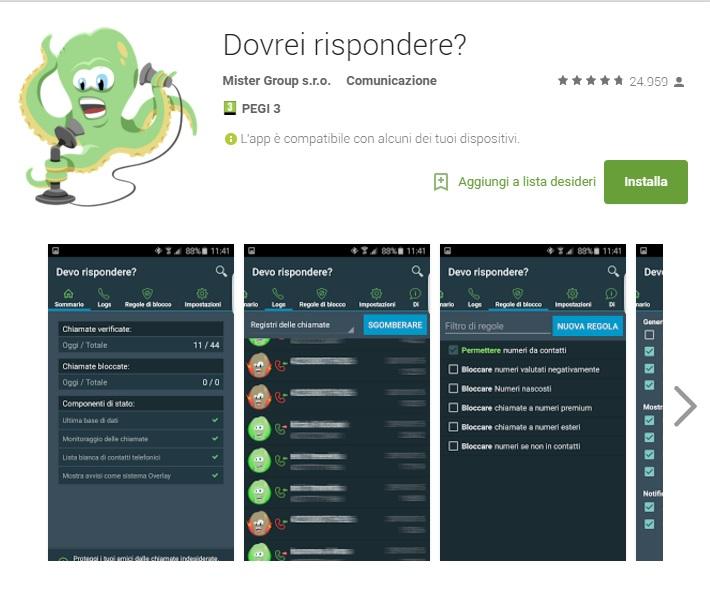 Dovrei rispondere app Android