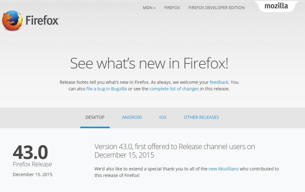 Mozilla Firefox 43 64 bit