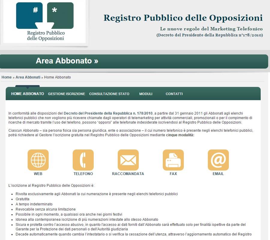 Registro Pubblico delle Opposizioni