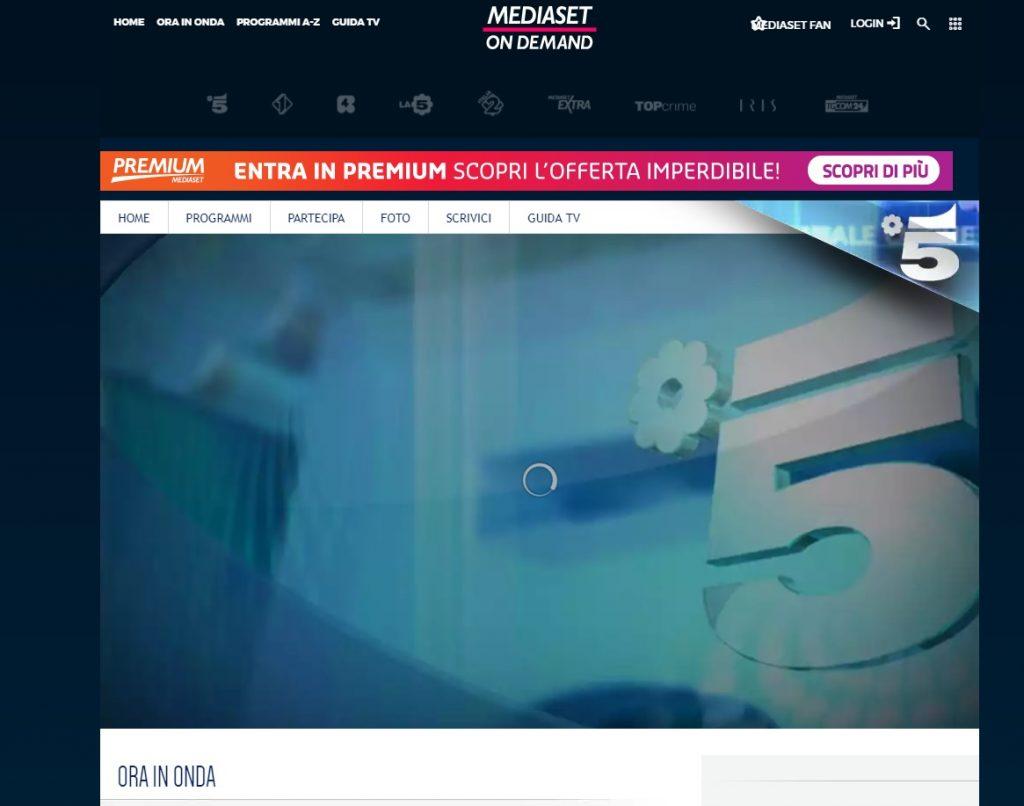 Canale 5 streaming diretta