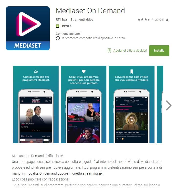 Video Mediaset Android