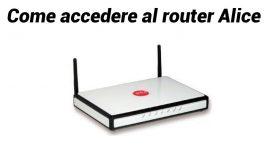 Accedere router Alice