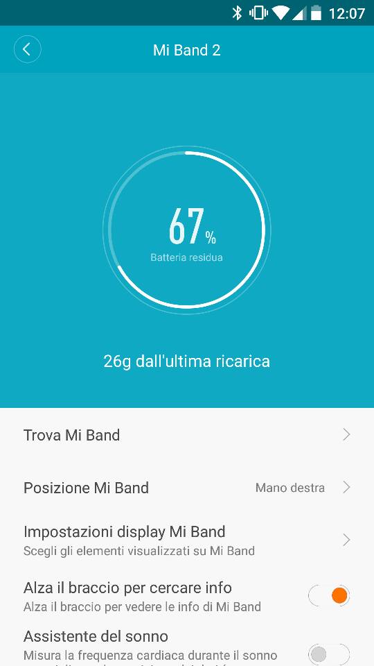 Mi Fit batteria Mi Band 2