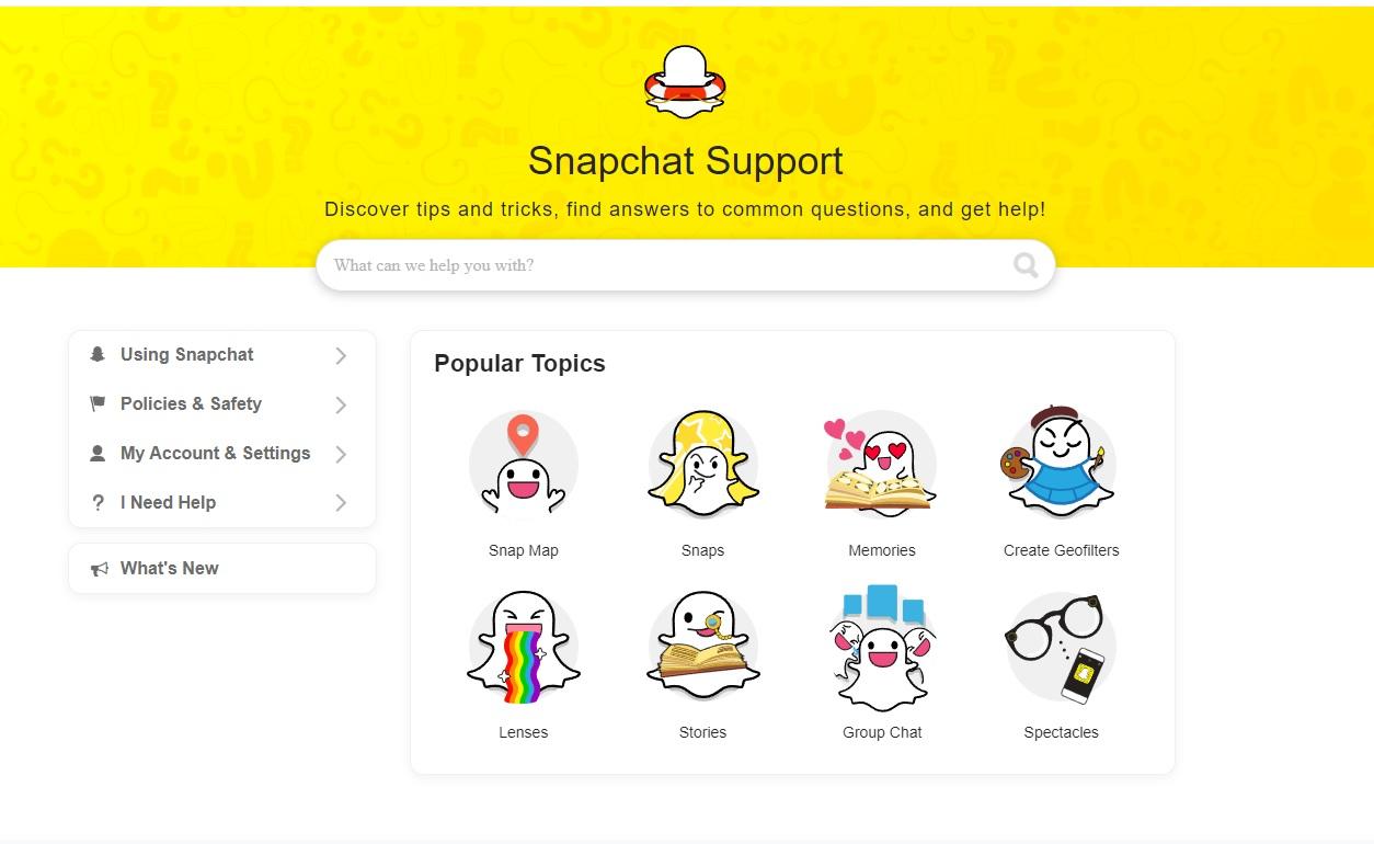 Supporto Snapchat