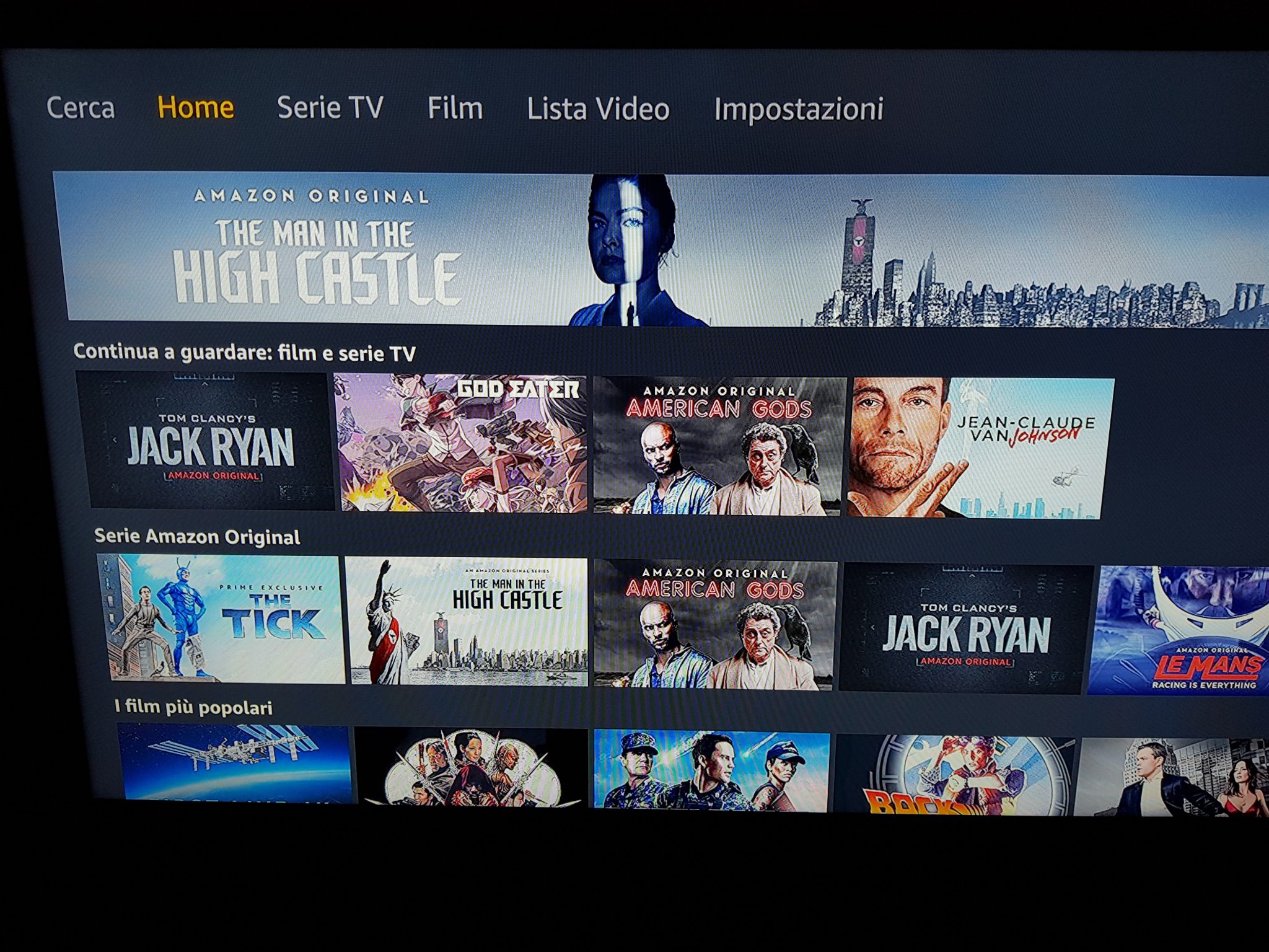 Pagina principale Amazon Fire Stick