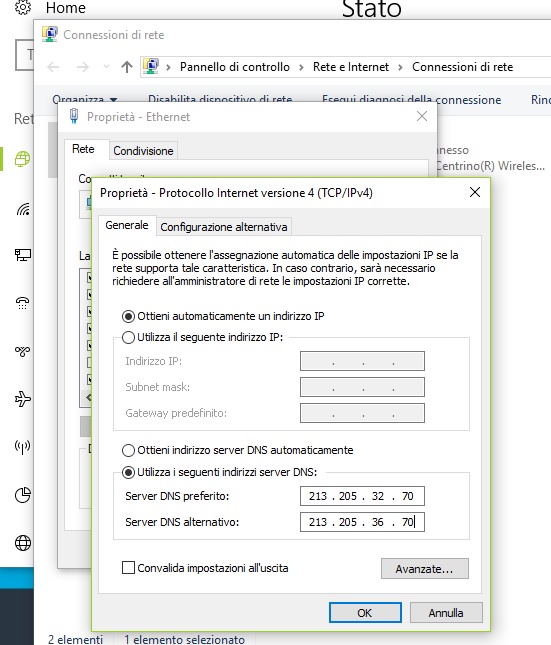 DNS Tiscali Windows