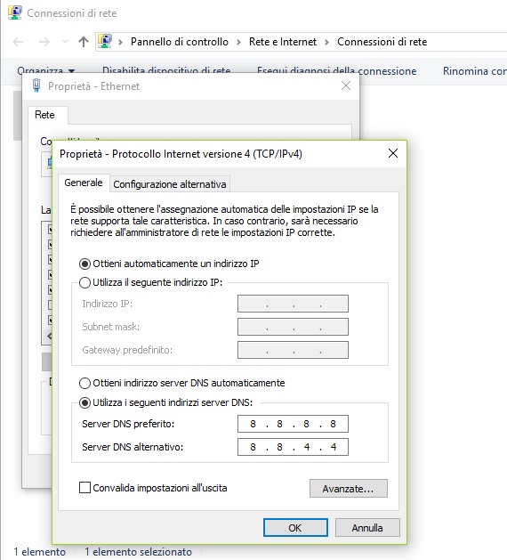 Google DNS Windows