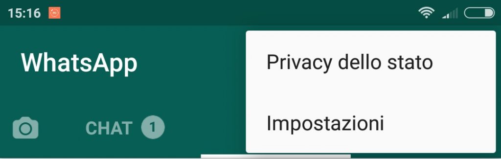 Stato Whatsapp impostazioni privacy