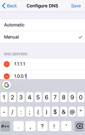 DNS Cloudflare iOS