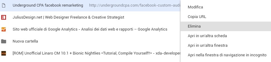 Come eliminare preferiti Chrome