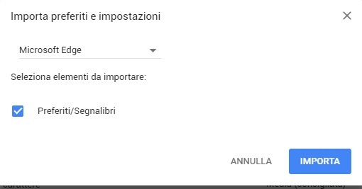 Come importare preferiti Chrome