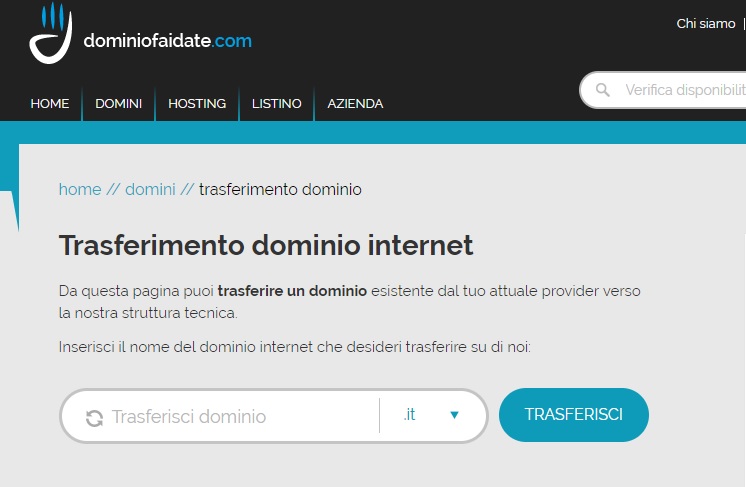 Dominiofaidate trasferimento dominio