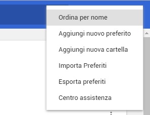 Preferiti Chrome ordine alfabetico