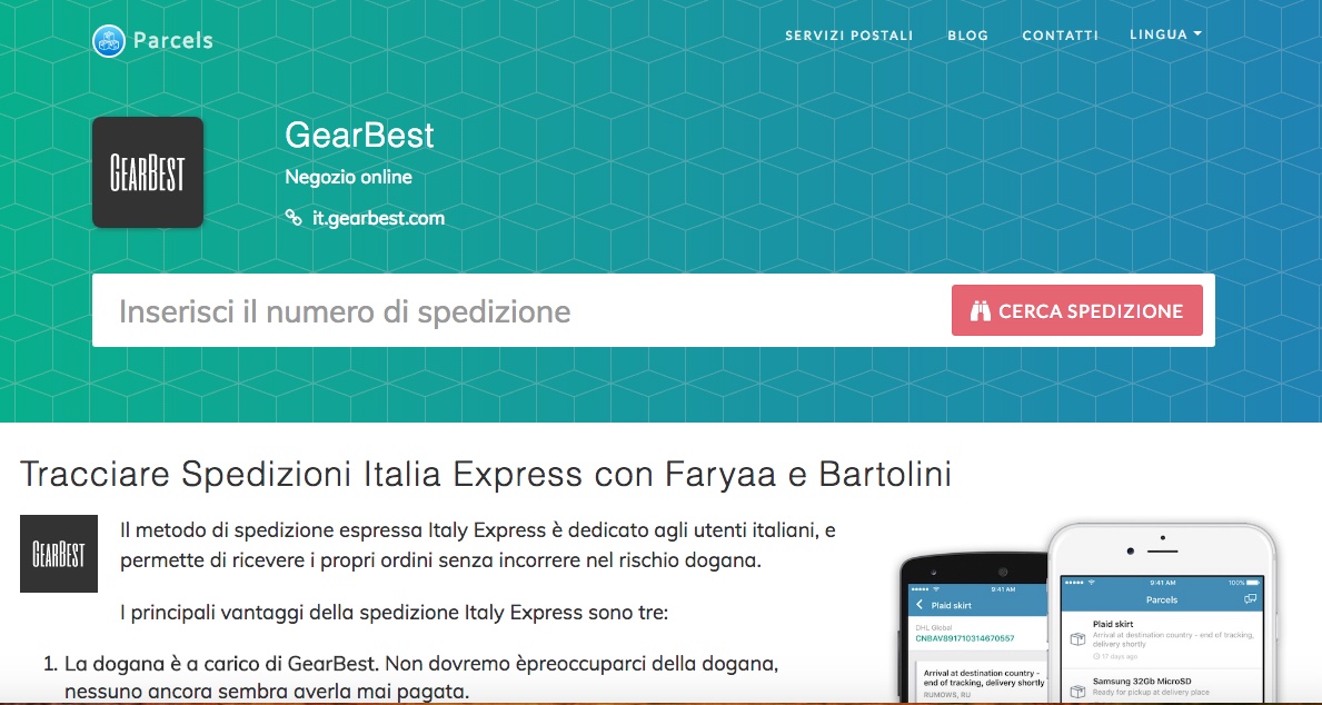 Spedizione Gearbest