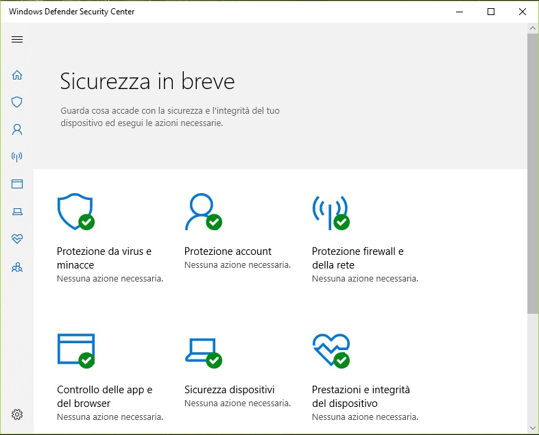 Windows Defender per Windows 10