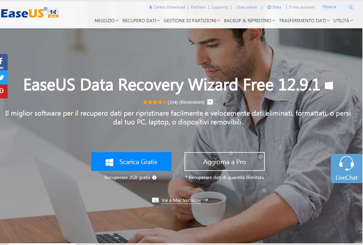 Recupero dati PC Windows EaseUS